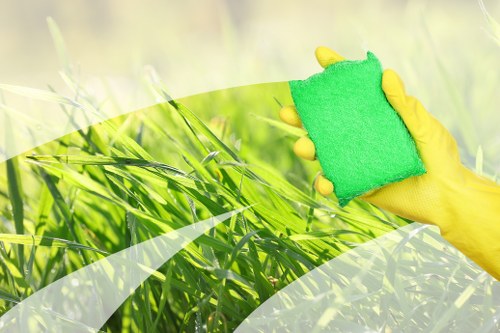 Illustration of sustainable community and green technologies