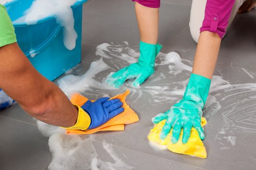 Cleaner preparing a room for one off cleaning