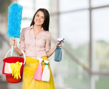 Bathroom cleaning during move in preparation